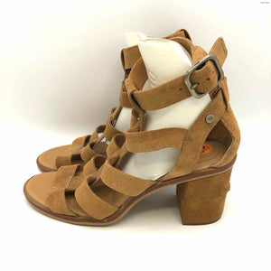 UGG Tan Suede Chunky Heel Strappy Shoe Size 8-1/2 Shoes