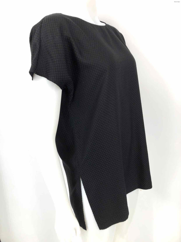 PERMANENT COLLECTION Black Silk Made in New York Textured Tunic Size X-SMALL Top