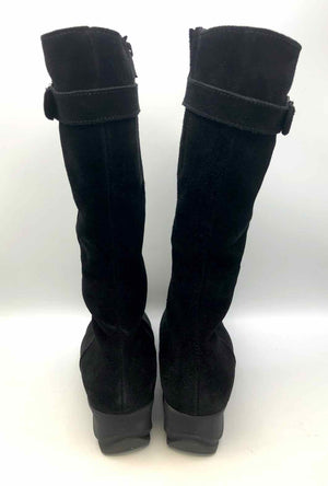 LA CANADIANNE Black Suede Leather Knee High Shoe Size 8 Boots