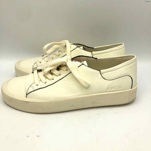 VINCE Cream Black Leather Sneaker Shoe Size 8 Shoes