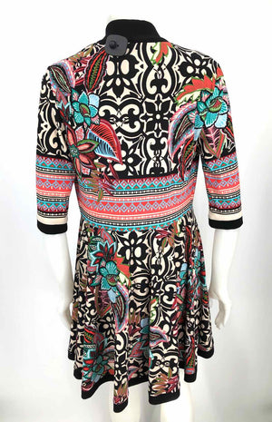 JOSEPH RIBKOFF Black & Blue Pink Multi Print Top & Wrap Size 10  (M) Top Set