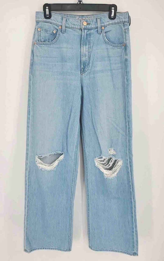 MOTHER SNACKS! Lt Blue Denim Distressed Size 25 (XS) Pants