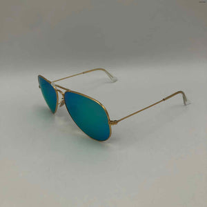 RAY BAN Gold Iridescent Mirrored Aviator Sunglasses w/case