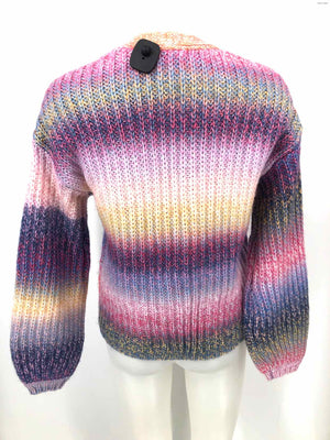 BB DAKOTA STEVE MADDEN Pink & Purple Blue Multi Woven Cardigan Sweater