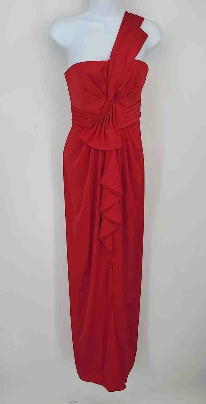 BCBG Red Satin Evening Gown Size 2  (XS) Dress