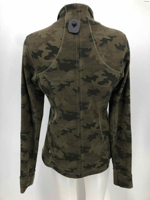 LULULEMON Olive Green Camouflage Zip Hoodie Size MEDIUM (M) Activewear Jacket