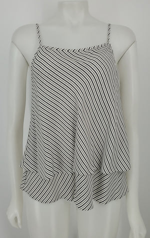 JOIE White Black Silk Striped Cami Size X-SMALL Top