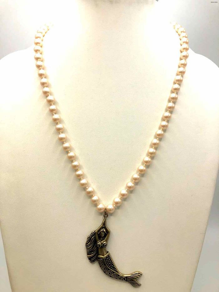 Off-White Brass "Pearl" Beaded Mermaid Necklace