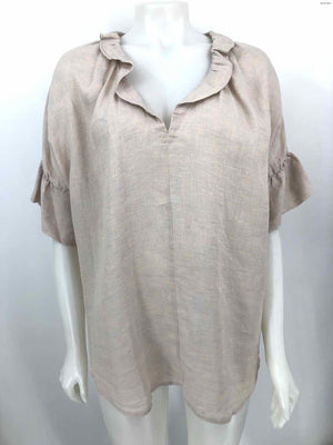 FINLEY Beige Linen USA Made! Pullover Size X-LARGE Top