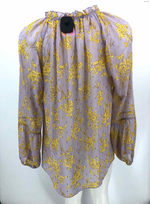 ILSE JACOBSEN Lavender Yellow Multi Print Longsleeve Size 6  (S) Top