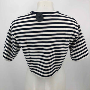 THE FRANKIE SHOP White Navy Cotton Striped Crop Size SMALL (S) Top