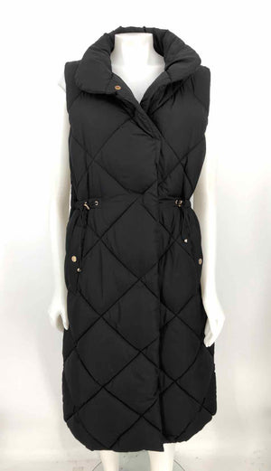 SAINT+ SINNER Black Puffer Sleeveless Trench Coat Women Size SMALL (S) Vest