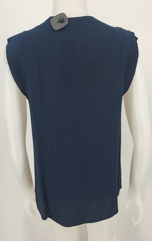 MILIO-MILANO Navy Made in Italy Sleeveless Size SMALL (S) Top