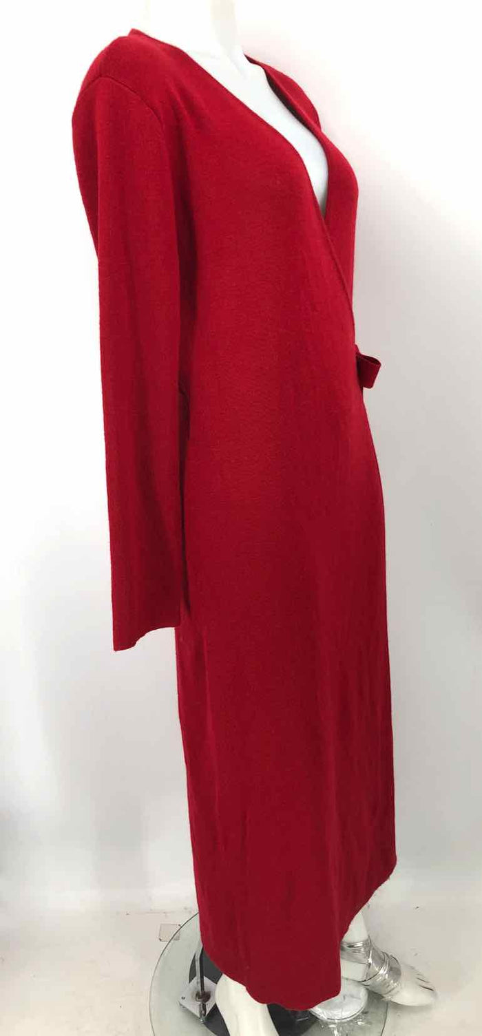 JILLIAN JONES Red Knit Wrap Longsleeve Size SMALL (S) Dress