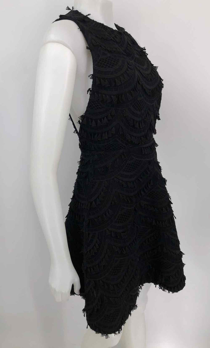 MAJE Black Tassel Sleeveless Size 1  (XS) Dress