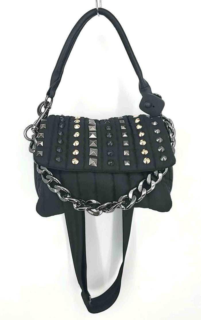 THINK ROYLN Black Silver Nylon Has Tag Puffer Crossbody Purse