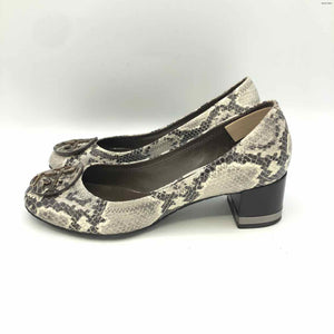 TORY BURCH Gray Snake Print 1.5" Chunky Heel Shoe Size 6-1/2 Shoes