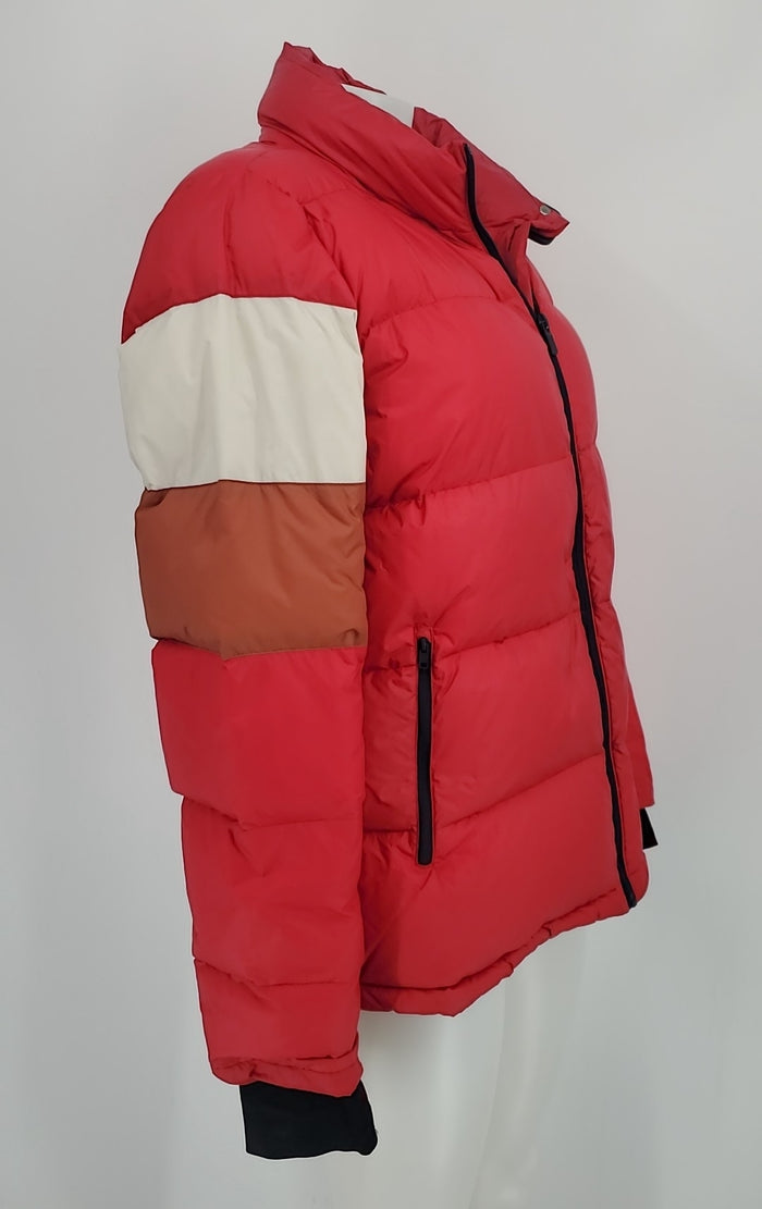 SPLITS59 Red White & Brown Down Blend Quilted Puffer Jacket