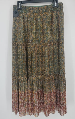 BA&SH Goldtone Green Multi Mesh Maxi Length Size 2  (XS) Skirt