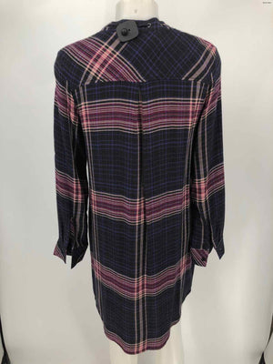 CLOTH & STONE Dk Gray Pink Multi Plaid Longsleeve Size SMALL (S) Dress