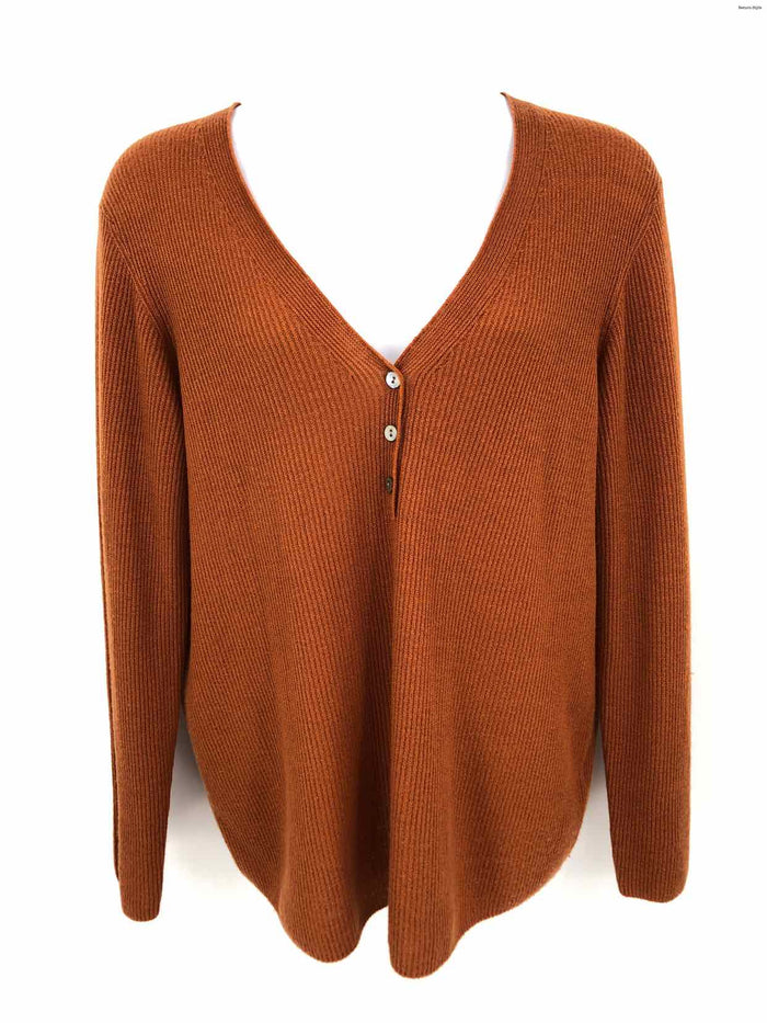 VINCE Terra Cotta Cashmere Ribbed Cardigan Size XXXL (XL) Sweater