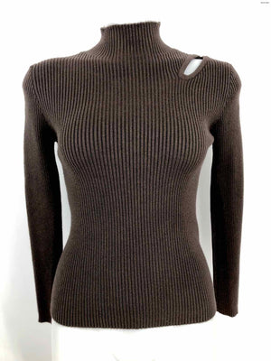 VENTI6 Brown Cotton Blend Ribbed Turtleneck Size SMALL (S) Sweater