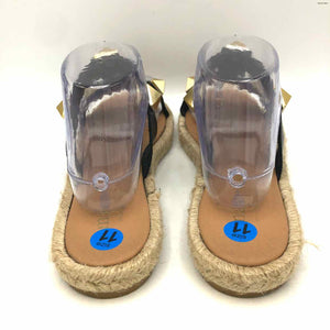 MAYPOL Beige Black Leather Rhinestone Sandal Shoe Size 42 US: 11 Shoes