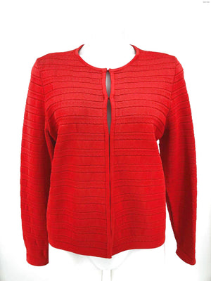 LK BENNETT Red Knit Cardigan Women Size LARGE  (L) Jacket