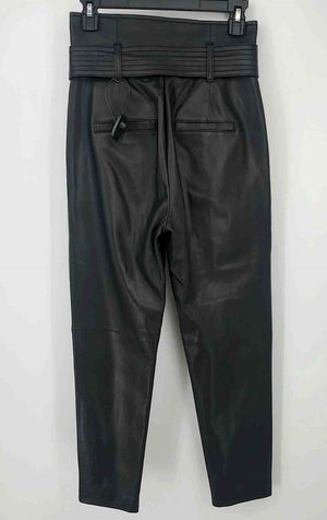 VERONICA BEARD Black Leather High Rise - Tapered Size 0  (XS) Pants