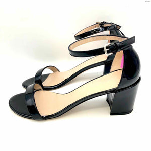 STUART WEITZMAN Black Patent Leather Sandal 2.5" Chunky Heel Shoes