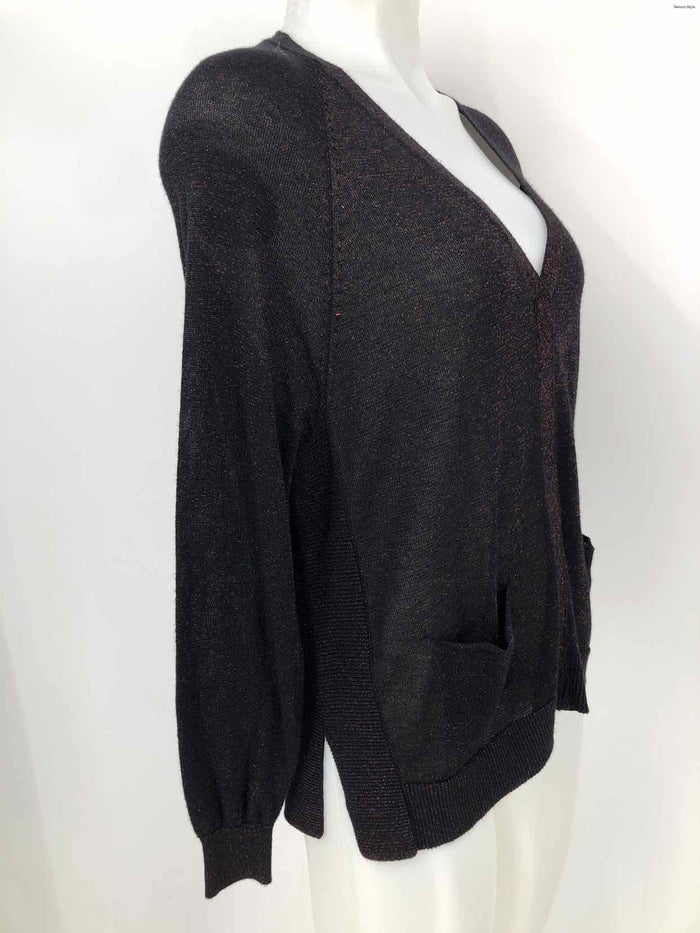 WHISTLES Black Burgundy Sparkle Cardigan Size SMALL (S) Top