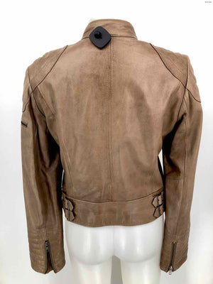 TROUVE Taupe Leather Zip Front Women Size MEDIUM (M) Jacket