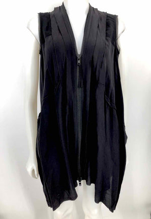 ALL SAINTS Black Silk Zipper Tank Size 6  (S) Top