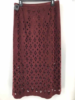 TIBI Burgundy Used Normal Wear Perforated Size 6  (S) Skirt