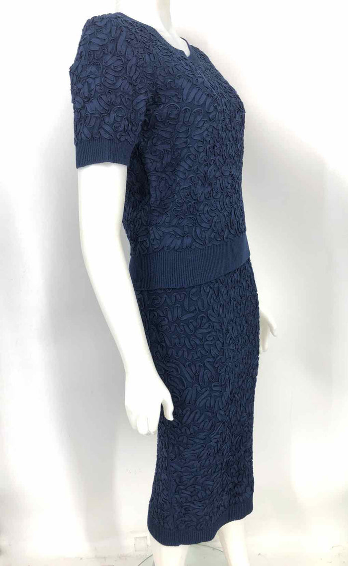 MICHAEL KORS Blue Textured Skirt & Top Size LARGE  (L) Skirt Set