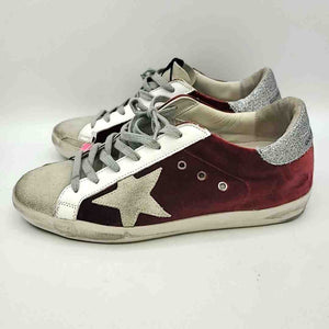 GOLDEN GOOSE Burgundy White Multi Leather Sneaker Shoe Size 39 US: 8-1/2 Shoes