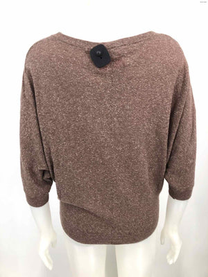 VINCE Mocha White Wool Blend Speckled Pullover Size SMALL (S) Top