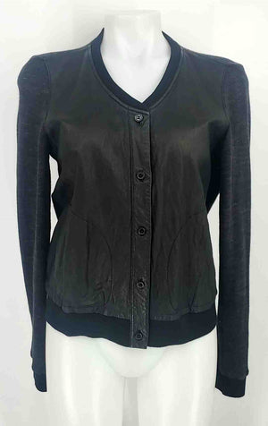 BURNING TORCH Charcoal Black Leather Button Up Women Size SMALL (S) Jacket