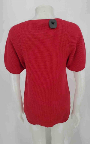 THEORY Red Cashmere Short Sleeves Size SMALL (S) Sweater