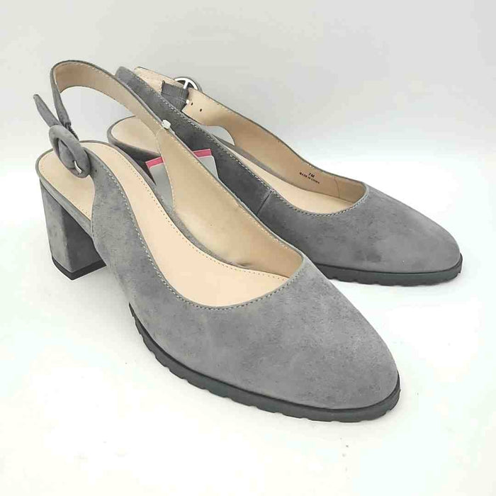 PELLE MODA Gray Suede Chunky Heel Shoe Size 7 Shoes