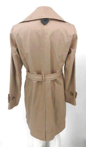 KENNETH COLE Khaki Cotton w/belt Trench Coat Women Size LARGE  (L) Jacket