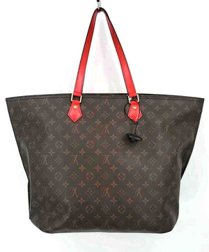 LOUIS VUITTON Brown Tan Monogram Tote 21" 7" 14" Purse