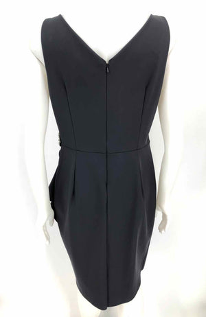 ALEX EVENINGS Black Bead Trim Ruched Size 14  (L) Dress