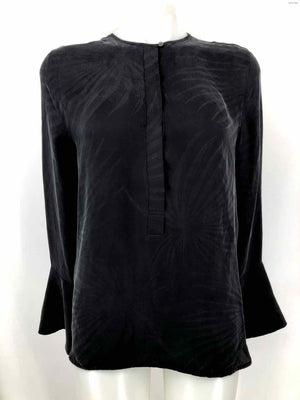 EQUIPMENT Black Silk Leaf Design Size X-SMALL Top