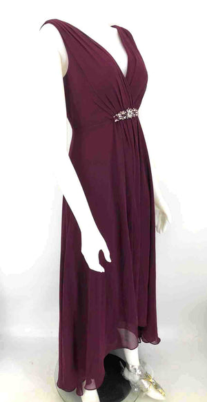 ELIZA F Purple Rhinestone Trim Maxi Length Size 2  (XS) Dress