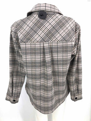 SANCTUARY White & Black Brown Grid Shacket Size SMALL (S) Top