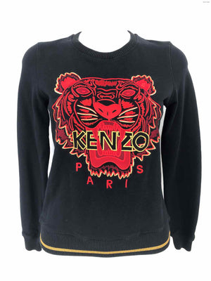 KENZO Black Red Multi Tiger Sweatshirt Size SMALL (S) Sweater