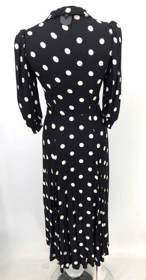 REFORMATION Black White Polka Dot Short Sleeves Size SMALL (S) Dress