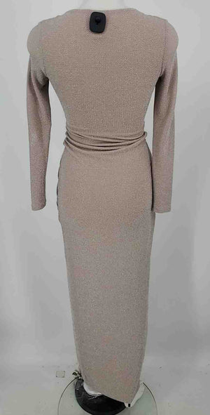 HOUSE OF CB Beige Silver Sparkle Wrap Size SMALL (S) Dress