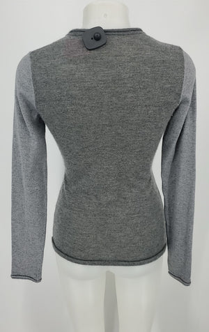 BRAZEAU TRICOT Gray Cotton & Cashmere Longsleeve Size SMALL (S) Top